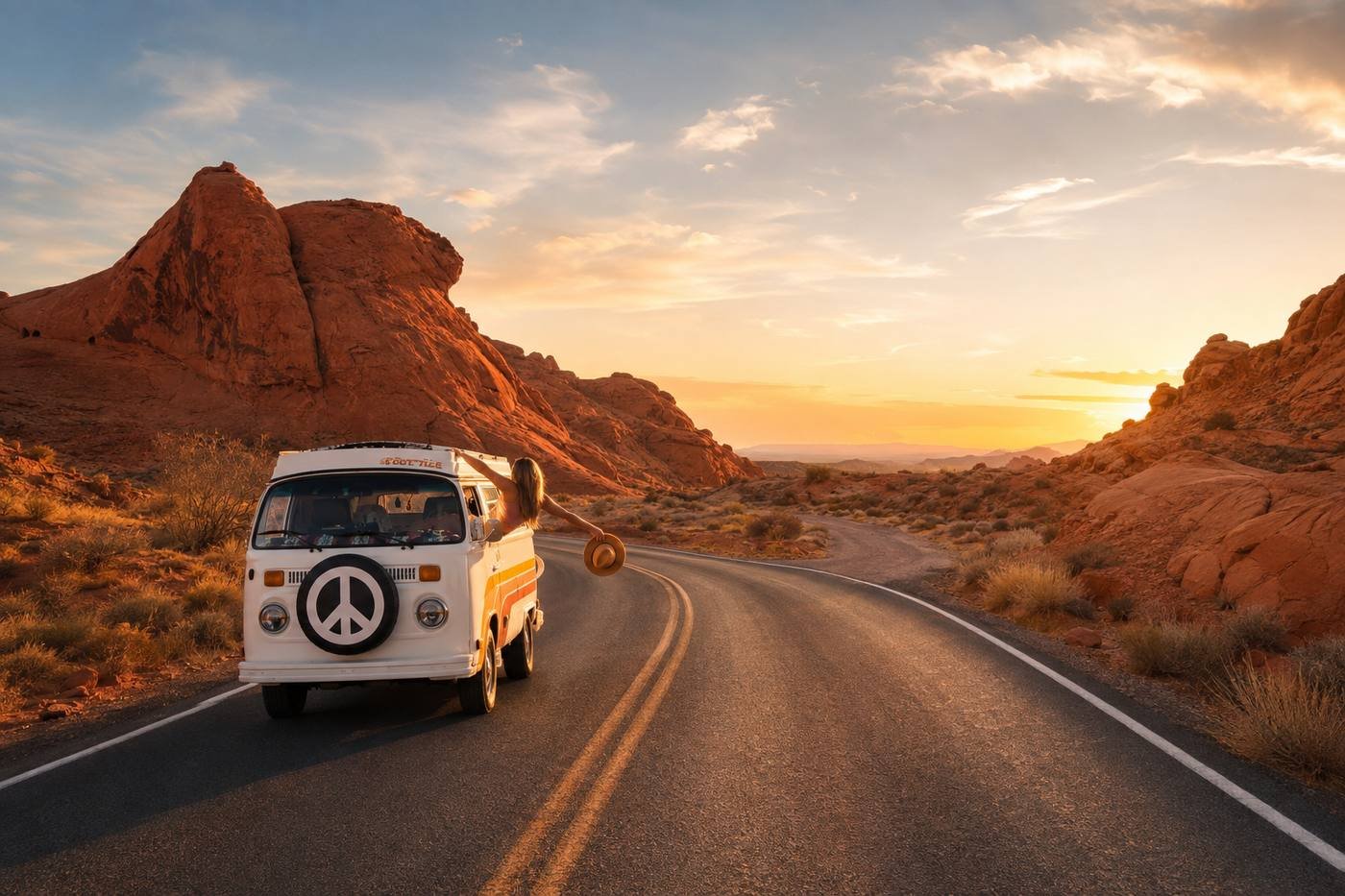 Travinity Founders on a vintage road trip